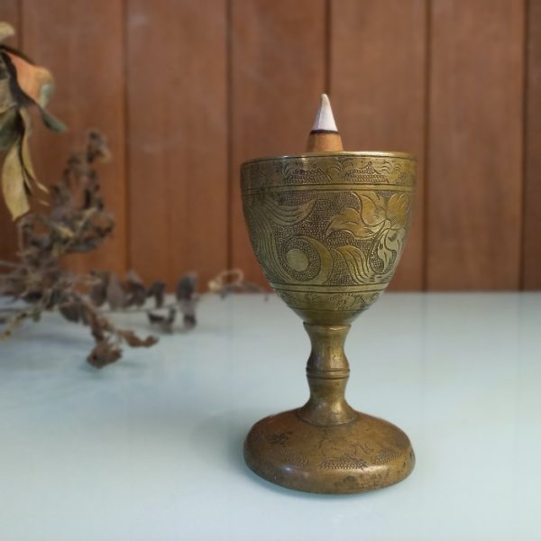 Antique Brass Incense Burner – Cone Backflow Holder - Image 8