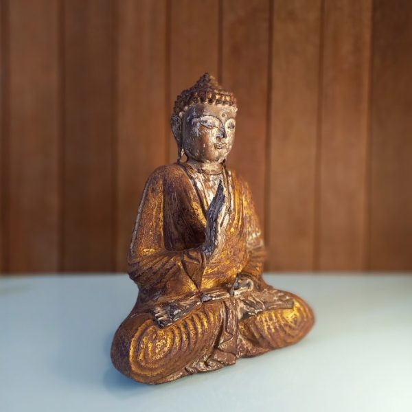 Feng Shui Decorative Buddha Meditation Statue 30 – Antique Gold - Image 4