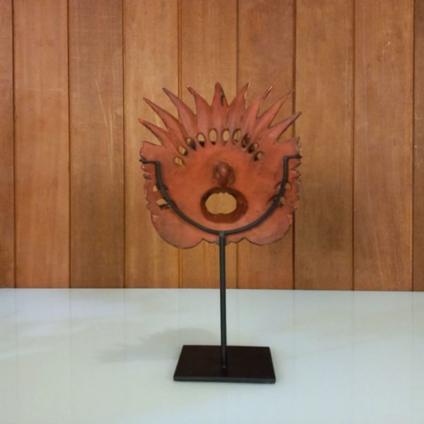 Barong Bali Mask Statue 32cm Hand-Carved Wooden Mask with Iron Stand – Feng Shui Protector Decor - Image 9