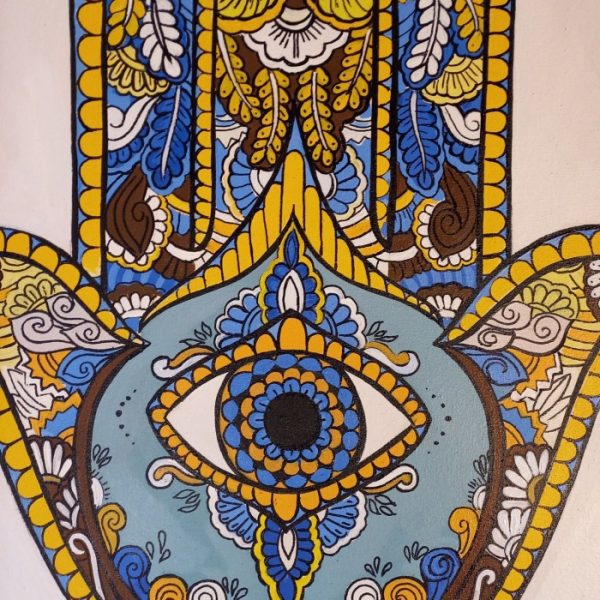 Balinese Hamsa Hand Painting - Image 5