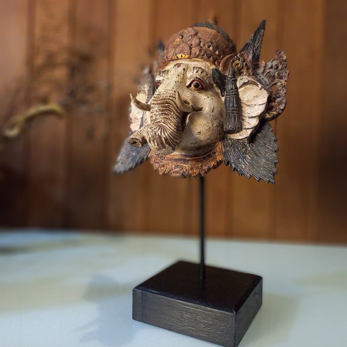 Balinese Ganesha Mask Statue – Yoga & Meditation Room Decor - Image 5