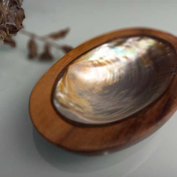 Oval Sono Wood Jewelry Box – Mother of Pearl Inlay Handmade Storage - Image 2