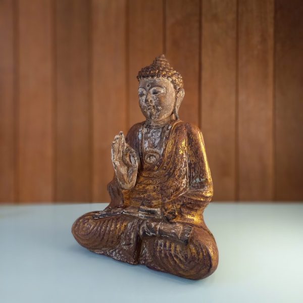 Feng Shui Decorative Buddha Meditation Statue 30 – Antique Gold - Image 6