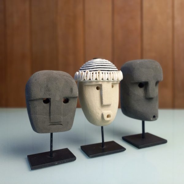 Stone Men Carved Mask - Image 2