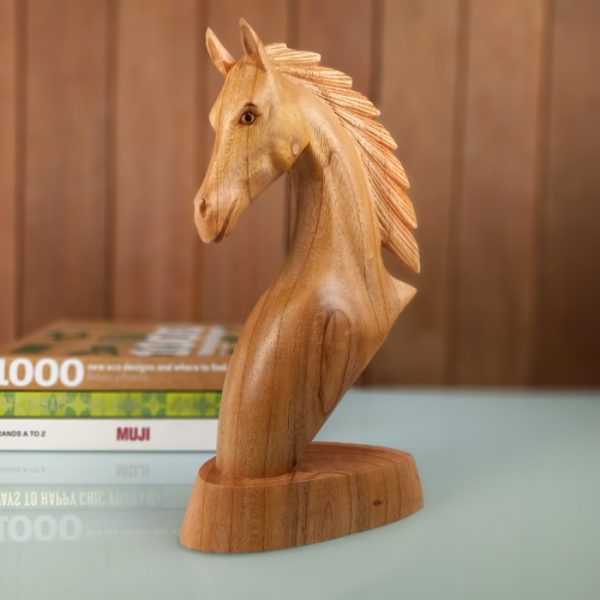 Natural Wooden Horse Statue – Feng Shui Decor Symbol of Prosperity - Image 3