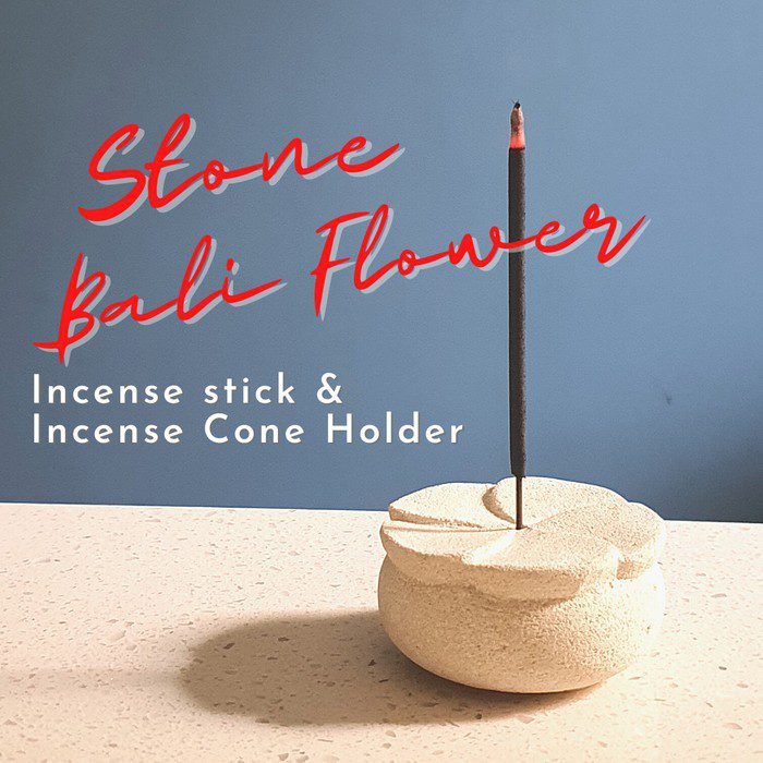 Bali Flower Stone Incense Holder – Aromatherapy & Gift Set - Image 2