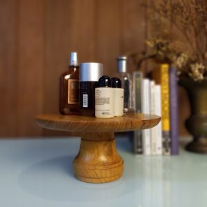 Handcrafted Teak Wood Tray β Natural Bathroom Organizer & Storage Dulang