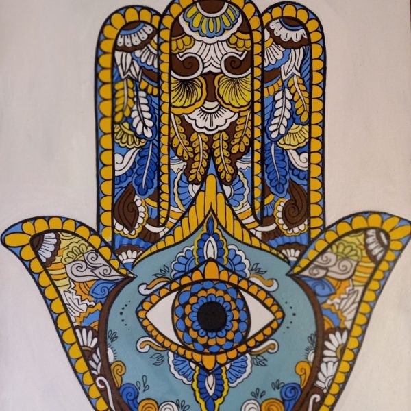 Balinese Hamsa Hand Painting - Image 3