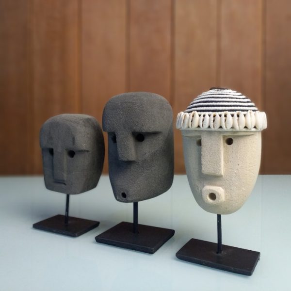 Stone Men Carved Mask - Image 3