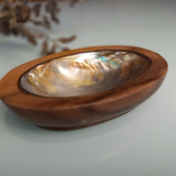 Oval Sono Wood Jewelry Box – Mother of Pearl Inlay Handmade Storage - Image 3