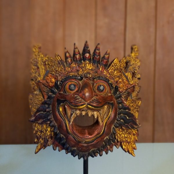 Bali Tiger Mask Carving Statue - Image 3