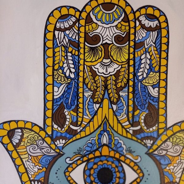 Balinese Hamsa Hand Painting - Image 6
