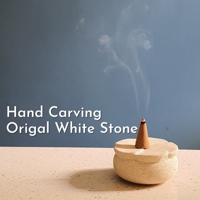 Bali Flower Stone Incense Holder – Aromatherapy & Gift Set - Image 3