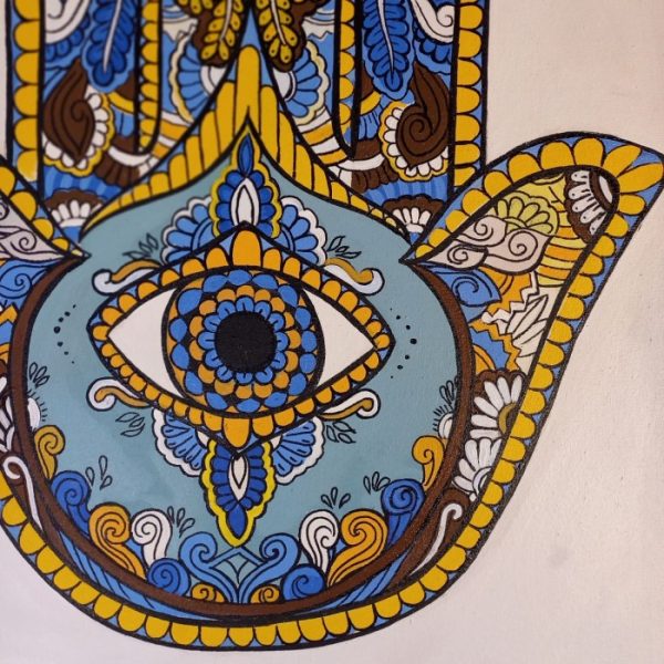Balinese Hamsa Hand Painting - Image 4