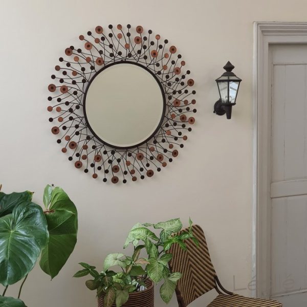 Round Wall Mirror Decoration Leolle Firework Style 95cm - Image 2
