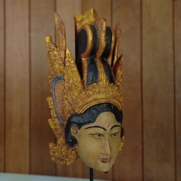 Feng Shui Decor for Prosperity & Harmony Balinese Rama and Shinta Carved Mask Set - Image 7
