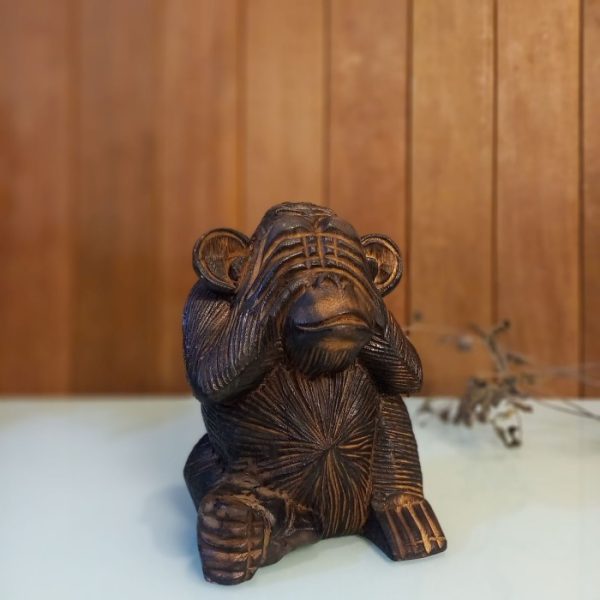 Wooden Carving 3 Monkey Statue - Image 4
