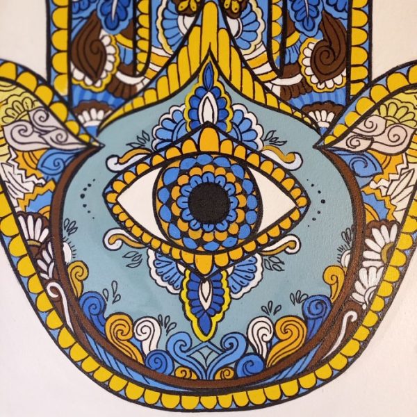 Balinese Hamsa Hand Painting - Image 7