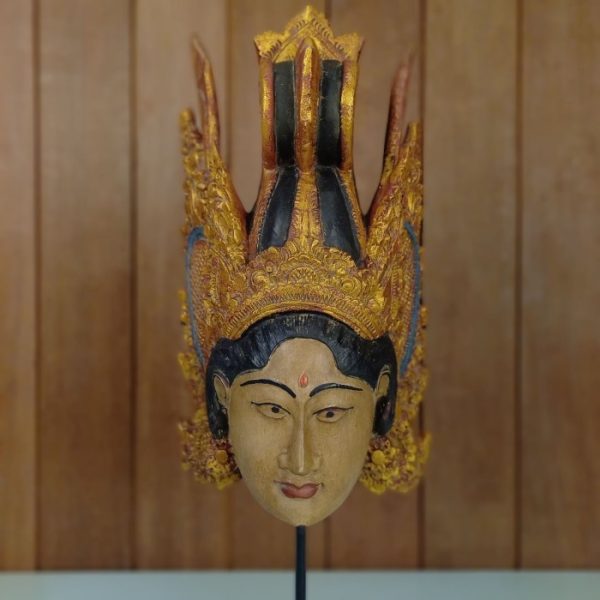 Feng Shui Decor for Prosperity & Harmony Balinese Rama and Shinta Carved Mask Set - Image 6