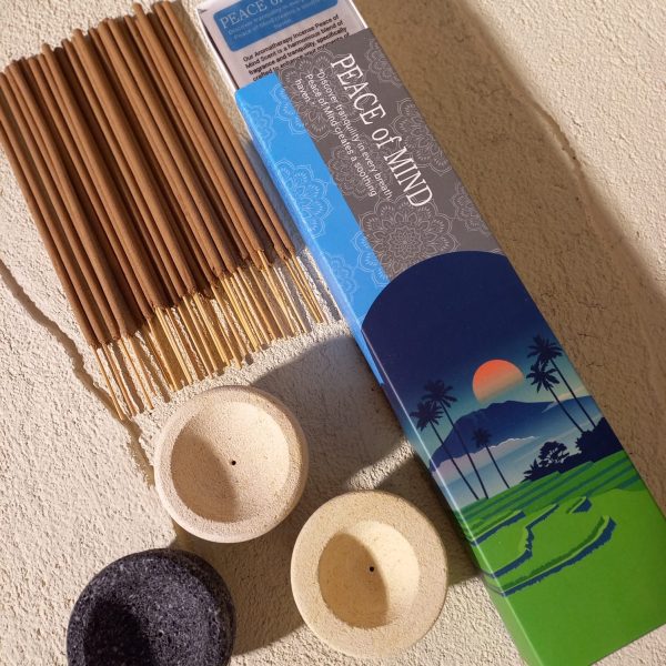 Peace of Mind Aromatherapy Incense Gift Box – 30 Sticks + Natural Stone Holder - Image 4