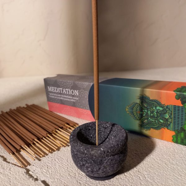 Unique Aromatherapy Incense Holder Made from Mount Merapi Stone - Meditation Scent - Image 2