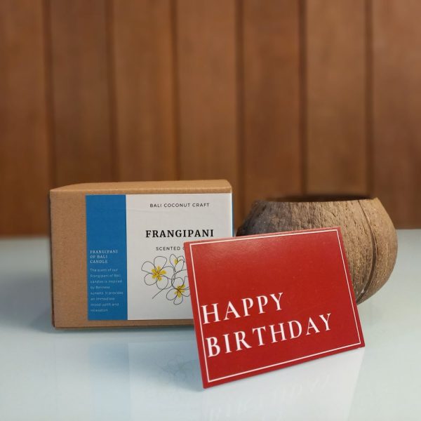 Frangipani Scented Candle in Natural Coconut Shell – Handmade Aromatherapy Candle - Image 3