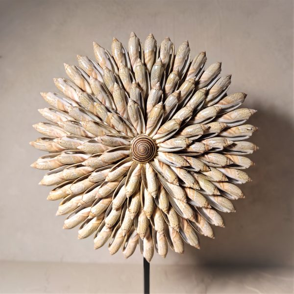 Bali Shell Panel Home Decor – Handmade Sea Shell Table Display with Stand - Image 3