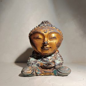 Mini Antique Wood Buddha Statue