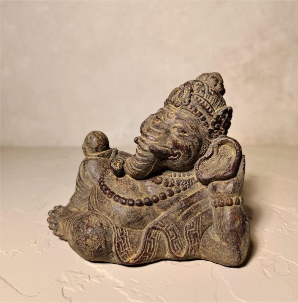 Relaxed Ganesha Statue – Spiritual Table Decor Handmade in Bali - Image 4