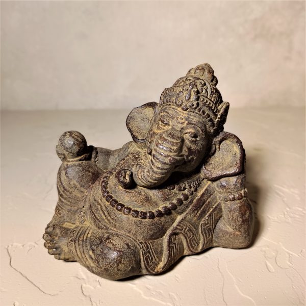 Relaxed Ganesha Statue – Spiritual Table Decor Handmade in Bali - Image 6