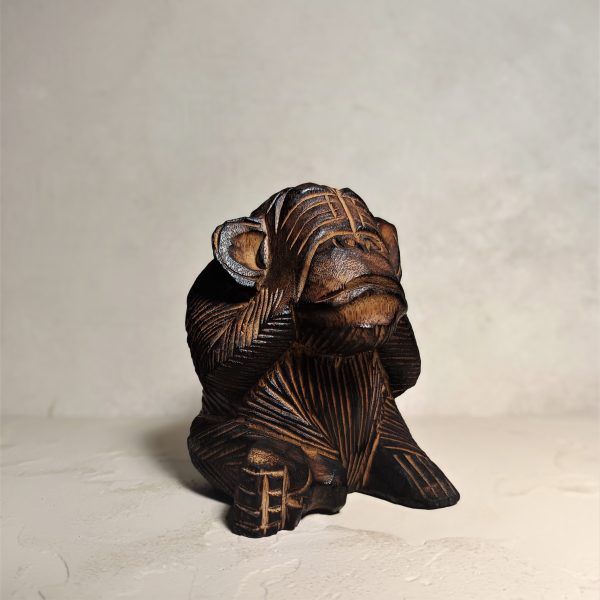 Three Wise Monkeys wooden figurine set – See No Evil, Hear No Evil, Speak No Evil handmade in Bali