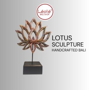 Pajangan Lotus Ukiran Kayu Handmade Bali – Dekorasi Meja / Ornamen Bunga Teratai