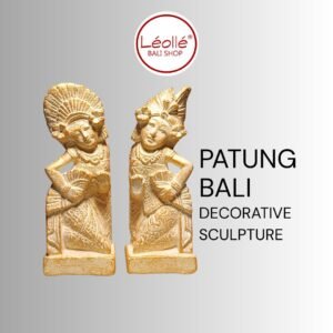 Patung Batu Pajangan Sepasang Janger Bali Gold Antik ISJGKP20-CR