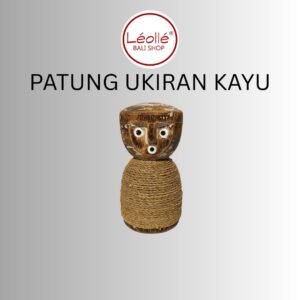 Patung Pajangan Kayu Ukiran Bali Unik – Dekorasi Etnik Handmade Natural hiasan meja kerja