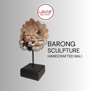 Topeng Barong Miniatur Ukiran Kayu – Pajangan Dekorasi Etnik Handmade Bali